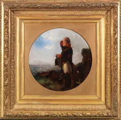 Der strickende Soldat by Carl Spitzweg, Um 1836/37, Oil on panel, sold Nov 2017