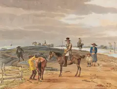 Der Postillon auf dem Weg nach Weilheim by Wilhelm von Kobell, 1802, Watercolor, sold Nov 2017