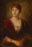 Franz von Lenbach, Porträt einer jungen Dame, Ca. 1870/80, Oil on cardboard