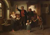 Reinhard Sebastian Zimmermann, Die große Wiedersehensfreude, Ca. 1850-1880, Oil on canvas