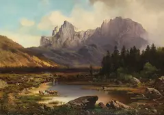 Karl Millner, In den Dolomiten, 1864, Oil on canvas