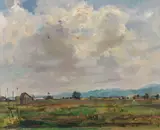 Hiasl Maier-Erding, Moosstimmung am Chiemsee, 1915, Oil on canvas