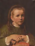 Jakob Grünenwald, Mädchenporträt (Agnes, die Tochter des Künstler), Um 1870, Oil on canvas