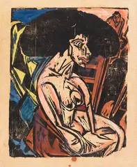 Ernst Ludwig Kirchner, Die Geliebte, 1915, Woodcut