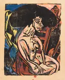 Die Geliebte by Ernst Ludwig Kirchner, 1915, Woodcut, sold Jun 2017