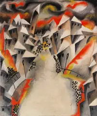 Heinrich Maria Davringhausen, Krieg, 1914, Oil on canvas