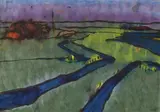 Marschlandschaft (Wiedau-Niederung um Utenwarf) by Emil Nolde, Um 1920/ 1925, Watercolor, sold Jun 2017