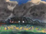 Bauernhof (Hof Hülltoft) in Nordfriesland mit Korndiemen by Emil Nolde, 1928/1930, Watercolor, sold Jun 2017