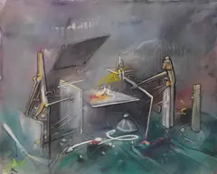 Les Faiseurs du Néant by Roberto Sebastian Echaurren Matta, 1959, Oil on canvas, sold Jun 2017