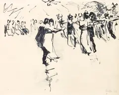 Emil Nolde, Im Ballsaal, 1908, Ink