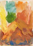 Georg Baselitz, Ohne Titel (zwei Rehe), 1984, Gouache