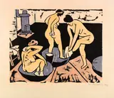 Max Pechstein, Badende XI, 1911, Woodcut