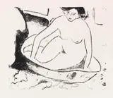 Mädchen im Badetub by Ernst Ludwig Kirchner, 1908, Lithograph, sold Jun 2017
