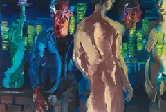 Glamorous Night I by Rainer Fetting, 1991, Oil on burlap, sold Jun 2017