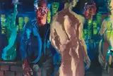 Glamorous Night I by Rainer Fetting, 1991, Oil on burlap, sold Jun 2017