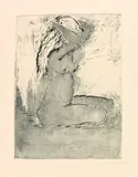 Emil Nolde, Kniendes Mädchen, 1907, Etching