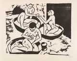 Max Pechstein, Badende II, 1911, Woodcut