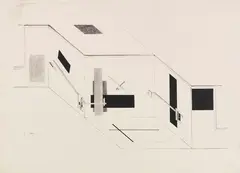 El Lissitzky, Der Prounenraum - Blatt 5 der I. Kestnermappe, Proun, 1923, Lithograph
