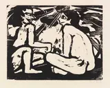 Emil Nolde, Unterhaltung, 1917, Woodcut