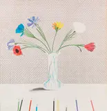 Coloured flowers made of paper and ink by David Hockney, 1971, Lithograph in colours, sold Jun 2017