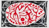 Ohne Titel by A. R. Penck, Wohl 1990, Silkscreen in colors, sold Jun 2017