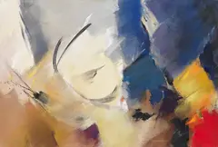 Composition by Jean Miotte, 1986, Acrylic on canvas, sold Jun 2017