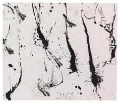 Peitschenbild mit 6 Hieben by Herbert Zangs, 1980, Mixed media, sold Jun 2017