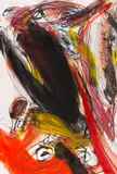 Walter Stöhrer, "Immer das Verlangen, nie Notwendigkeit, keine Flamme, keine Wolke, aber Flügel, Zähne und Klauen", 1990, Acrylic