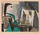 Femme dans l'Atelier by Pablo Picasso, 1956, Pochoir, sold Jun 2017