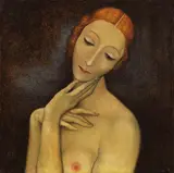 Bruno Paul Seener, Halbakt, 1920, Oil on canvas