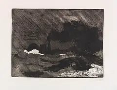 Emil Nolde, Dampfer (Groß Dunkel), 1910, Etching