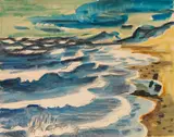 Max Pechstein, Bewegte See, 1923, Watercolor