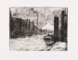 Emil Nolde, Hamburg. Freihafen, 1910/1919, Line etching