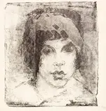 Max Pechstein, Die Pelzmütze, 1912, Lithograph
