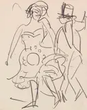Paar beim Tanz by Ernst Ludwig Kirchner, Um 1911, Pencil drawing, sold Jun 2017