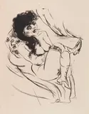 Otto Dix, Liegender Akt (Sitzende mit Zigarette), 1923, Lithograph