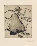 Max Pechstein, Dudelsackbläser, 1908, Etching and aquatint