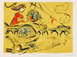 Marc Chagall, Ile Saint Louis, 1959, Lithograph in colors