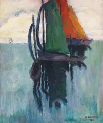 Eduard Dollerschell, Windstille, 1918, Oil on canvas