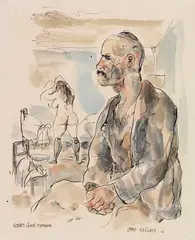 Otto Griebel, Vater und Tochter, 1922, Watercolor