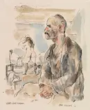 Otto Griebel, Vater und Tochter, 1922, Watercolor