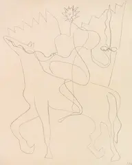 Henri Laurens, Cavalier ailé, 1940, Pencil drawing