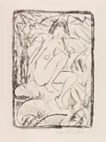Otto Mueller, Sitzende, von Blattwerk umgeben (helle Fassung), 1923, Lithograph