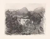 Giorgio Morandi, Paesaggio di Roffeno, 1936, Etching and aquatint