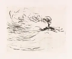 Emil Nolde, Dampfer (gr. hell), 1910, Etching