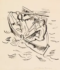 Ruderer by Max Pechstein, Um 1914, Pen and India ink drawing, sold Jun 2017