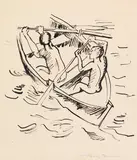 Max Pechstein, Ruderer, Um 1914, Pen and India ink drawing