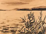 Max Pechstein, Seelandschaft mit Schilf, 1924, Brush and India ink