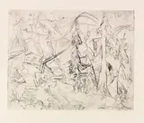 Ernst Ludwig Kirchner, Tannen und Hütten, 1918/19, Etching