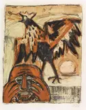 Otto Dix, Petrus mit Hahn, 1958, Lithograph in colors